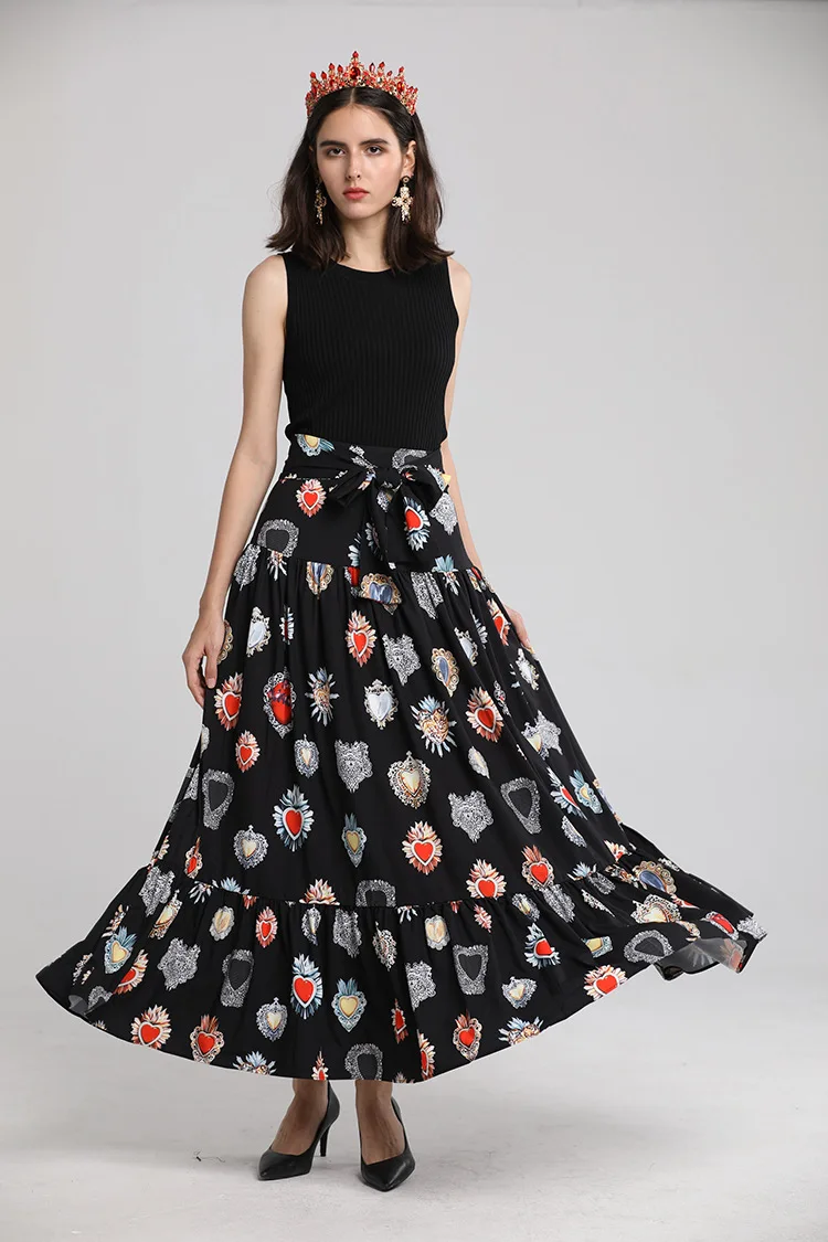 Новинка 2019 весенние элегантные юбки с высокой талией шикарная Женская юбка с поясом D790