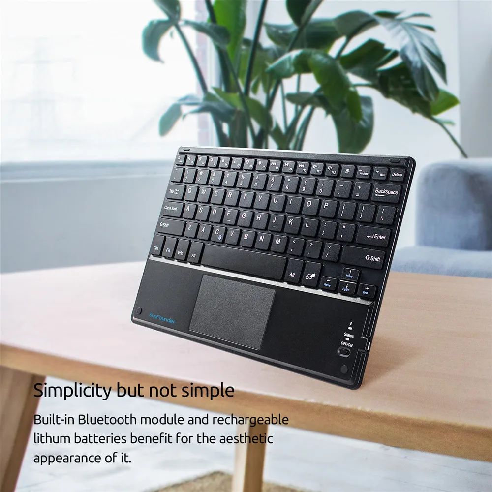Sunfower 10,1 ''ультра тонкая беспроводная Bluetooth клавиатура для Raspberry Pi 3B+ 3B 2 Модель B& 1 с тачпадом для Windows Android