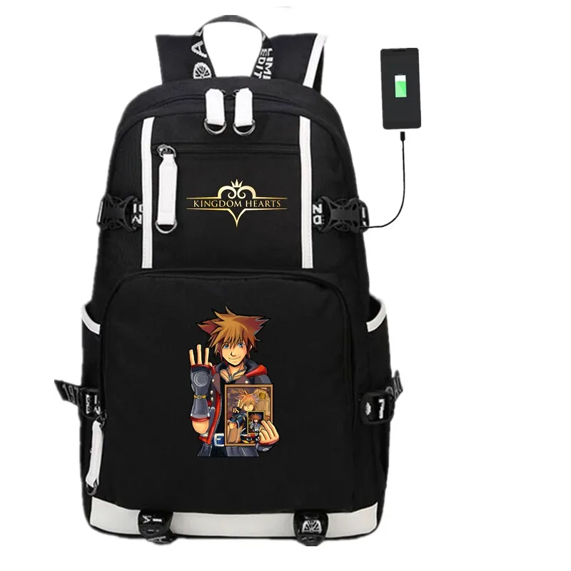 Аниме игры Kingdom Hearts 3 болит рюкзак с usb-портом Косплэй геймерами поклонников ноутбук плеча Дорожная сумка для школьников сумки подарок - Цвет: KH311