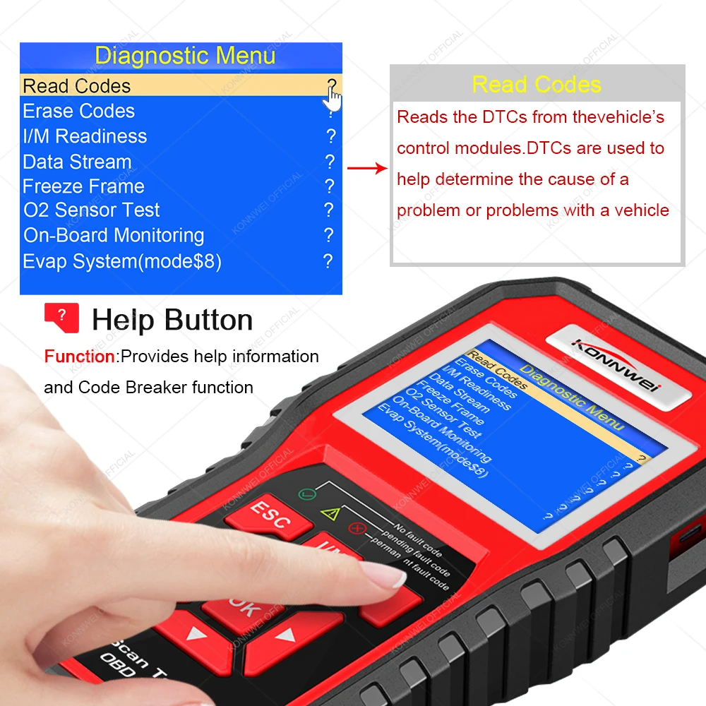 OBD2 KW850 ODBii считыватель кодов двигателя KONNWEI полнофункциональный автомобильный диагностический сканер универсальный автоматический диагно... OBD2 KW850 ODBii считыватель кодов двигателя KONNWEI полнофункциональный автомобильный диагностический сканер универсальный автоматический диагно...