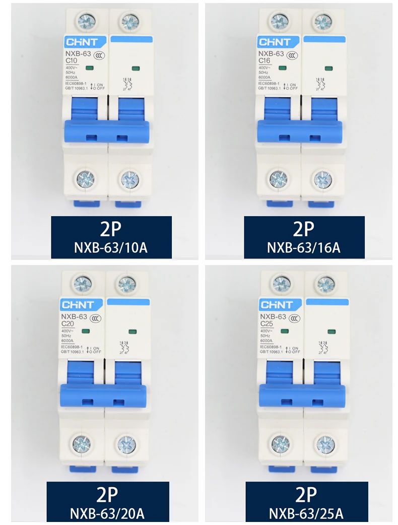 CHNT NXB-63 небольшой выключатель DZ47 воздушный выключатель 1P 2P 3P 4P 1A~ 125A C тип бытовой переключатель безопасности