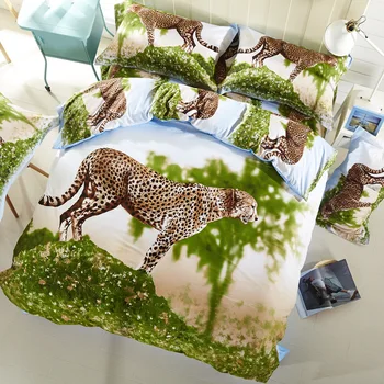 

Leopard 3D Digital Printed Bedding Set Duvet Cover Design Bedclothes Home Textiles Bed Sheet Pillowcases Cover Set 4pcs be1334