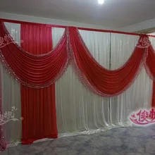 Ледяной шелк белый свадебный фон с фиолетовые пайетки Swag пользовательский цвет роскошный свадебный фон для свадебной вечеринки декор