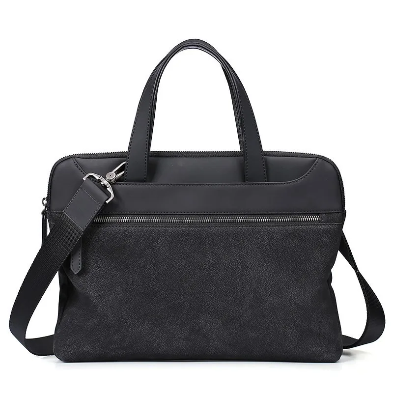 lower price  2019 Top Grade Leather Men's Laptop Briefcase Luxury Handbags for Macbook Pro 13 Inch Men Messenger