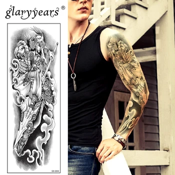 

Glaryyears Big Arm Temporary Tattoo Sticker A Man Fake Tatoo Sleeve Flash Tatto Waterproof Big Body Art Men Women QS-Q044