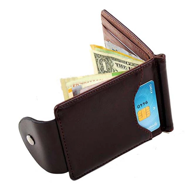 ABDB Ultra thin Slim Men Leather font b Money b font font b Clip b font