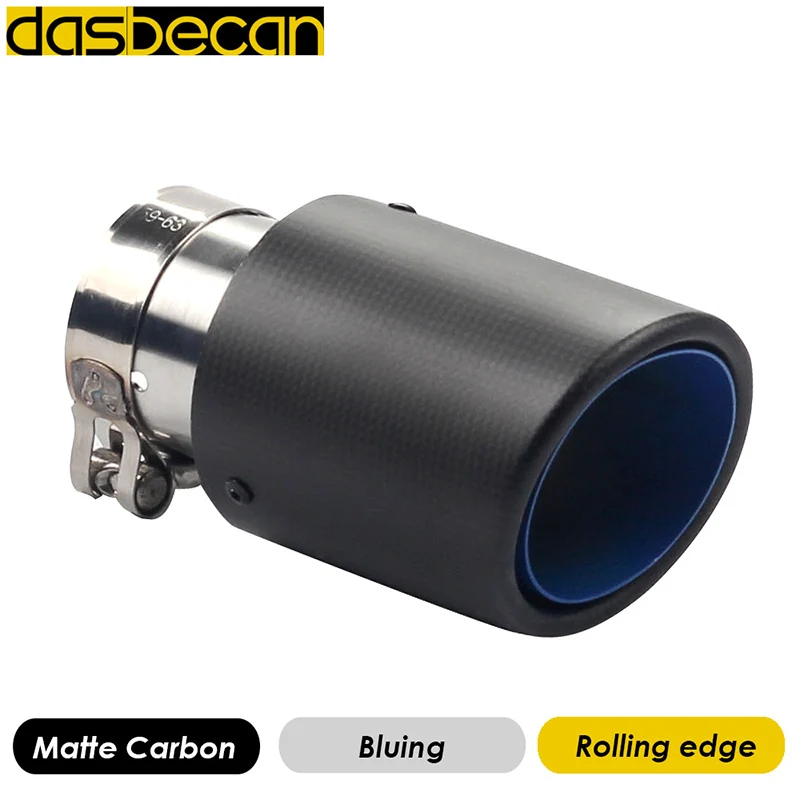 

Desbecan Matte Carbon Rolling edge Bluing Car tail pipes Nozzle on Muffler model of akrapovic Tip tail End And Universal