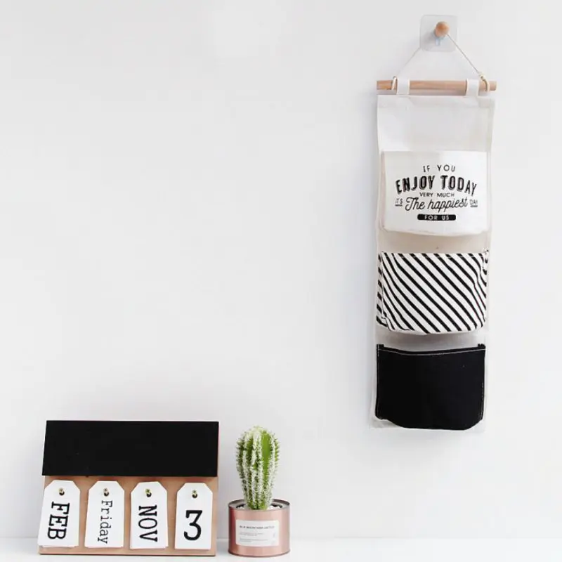 Hanging Storage Bag 3 Pockets Door Bedroom Storage Closet Organizer