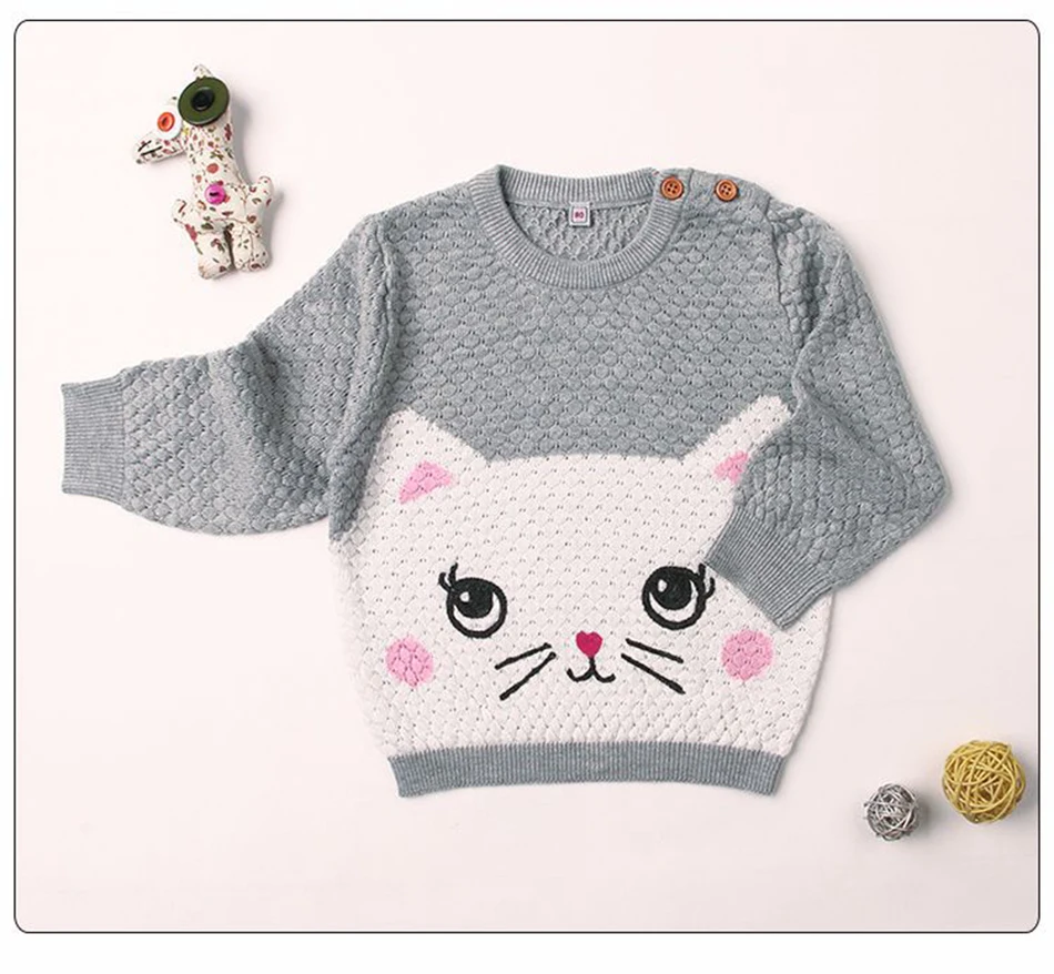 spring and autumn new style baby girls knitted sweater children fashion