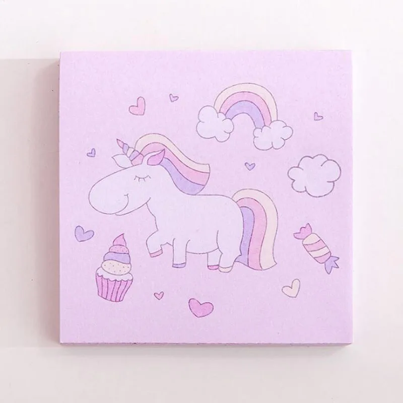 Kawaii Pink Unicorn Post His sticker Студенческая портативная записная книжка для офиса квадратное сообщение N Times стикер школьные принадлежности канцелярские принадлежности - Цвет: 1PC