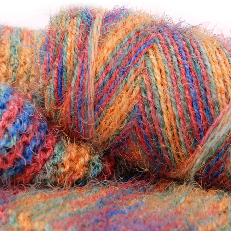 4PCS *75g space dye mohair Yarn for Hand Knitting Cashmere sale wool Hand woven knit crochet