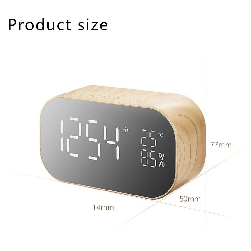 Wireless Bluetooth LED Mirror Digital Alarm Clock FM Radio LCD Temperature Display Snooze Speaker Electronic Watch Table Clock Wireless Bluetooth LED Mirror Digital Alarm Clock FM Radio LCD Temperature Display Snooze Speaker Electronic Watch Table Clock