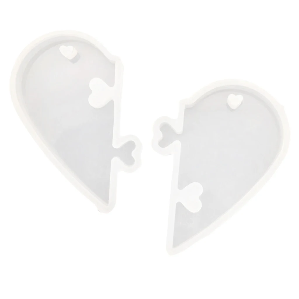 Split Heart Designs Silicone Mold Casting Love Epoxy Resin Pendant Mould For DIY Polymer Clay Jewelry Pendant Craft Mould Tool