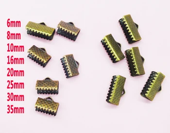 

wholesale 1000pcs/lot 6/8/10/16/20/25/30/35mm Bronze Tone Textured End Caps Crimp Beads