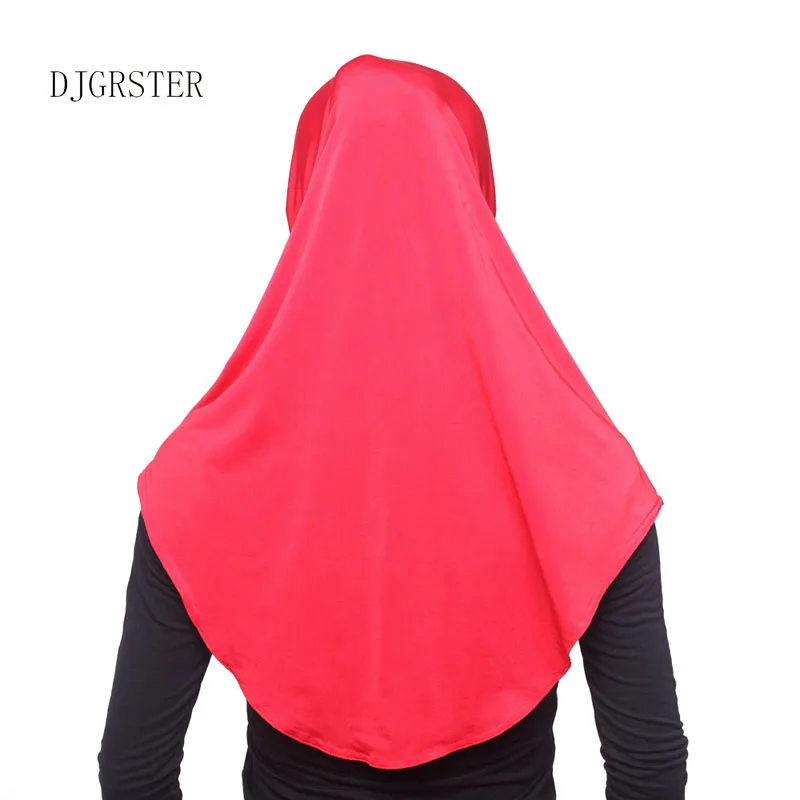 DJGRSTER мусульманский хиджаб тюрбан Джерси женский черный ниндзя головной платок - Фото №1