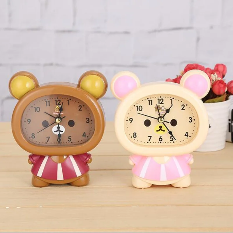 Cartoon Bedside Alarm Clocks Creative Snooze alarm clock mini Mute