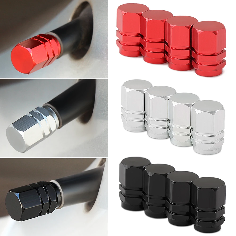 

4pcs/set Auto Bicycle Tire Valve Caps Dust Covers for Schrader Valve Car Accessories Aluminum Car Wheel Tires Valve Caps New