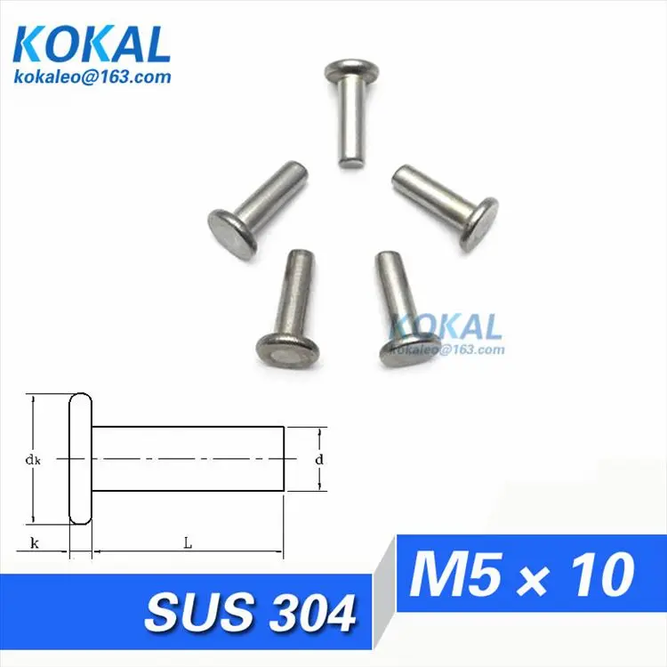 [304 M5*10]100PCS Free Shipping 304 stainless steel M5 Series flush