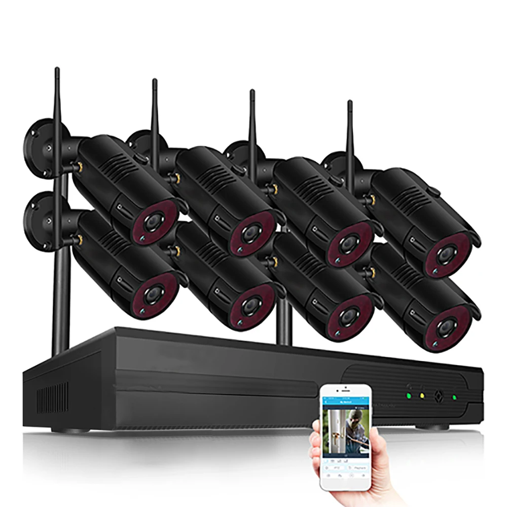 4CH/8CH CCTV P2P 1080P Wifi NVR система 36 IR Водонепроницаемая наружная пуля 1080P видео IP Беспроводная камера система безопасности жесткий диск - Цвет: 8ch NVR W 8pcs Cams