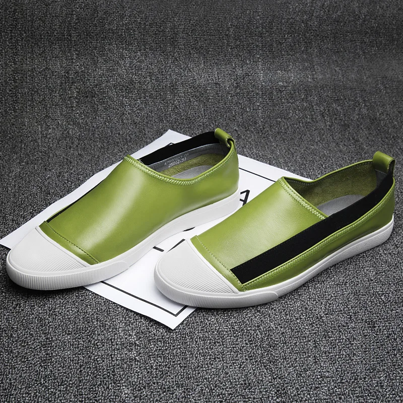 

2019 New Casual Leather Shoes Breathable Men's Korean Version Trend Shoes Split Leather Soft Sole Men Loafer Shoes