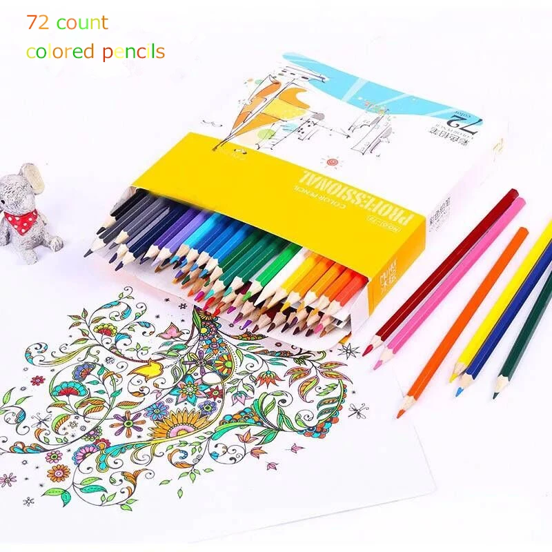 OLIKE 72pcs Pencil Safe Non toxic Lead Water Soluble Colored Pencils
