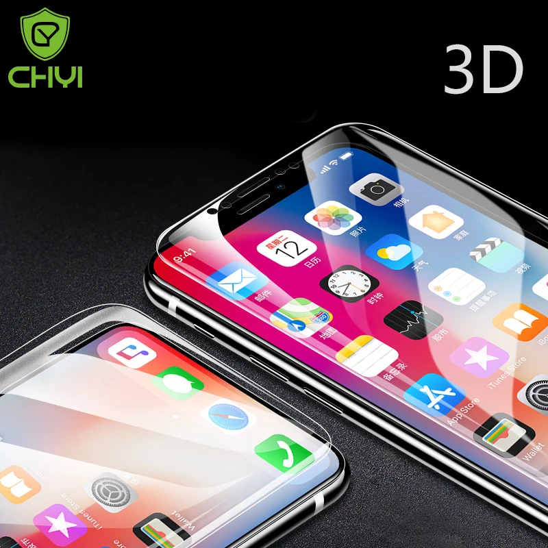 Изогнутая 3d пленка CHYI для iphone XS Max Защита экрана 11 Pro 6 7 8 plus наногидрогелевая не