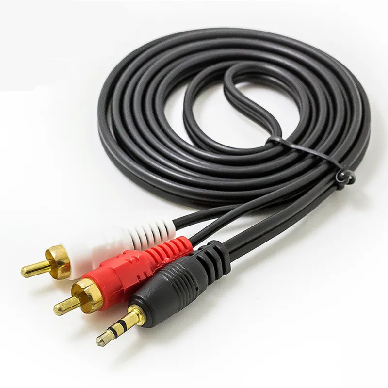 t Audio Cable Stereo 3.5 to 2RCA Audio Adapter Cable 1.5m Male Connector For DVD,TV,PC Speaker Radio Male Connector Free Shipping (5)