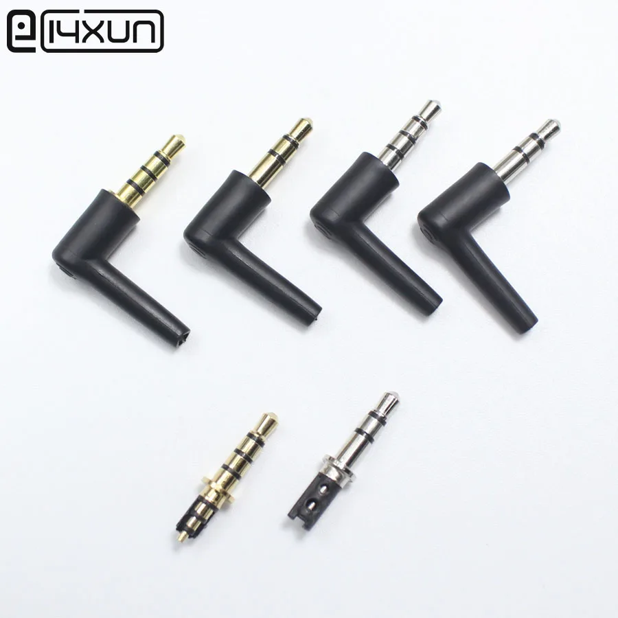 

2pcs 3.5mm stereo headset plug jack 3 4 pole 3.5 Gold Nickel Angle Head Black White Audio Plugs Jack Adaptor Connector