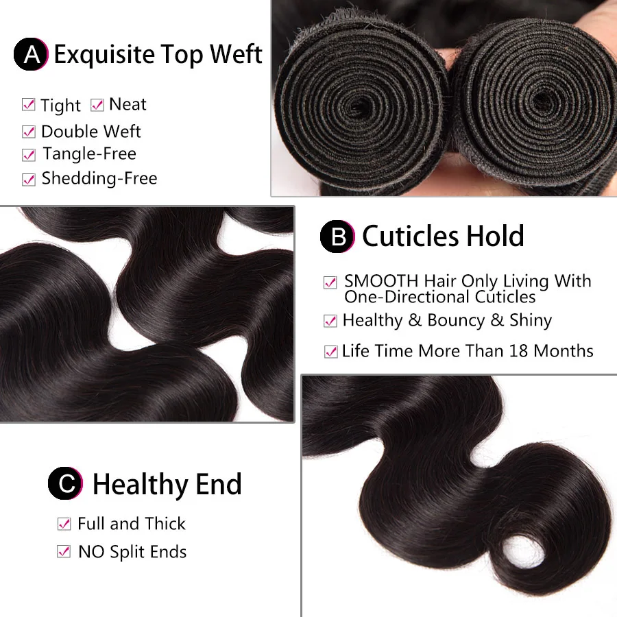 Malaysian Body Wave 3 Bundles With Closure Human Hair Bundles With Closure ALIPOP 4x4 Lace Closure With Baby Hair Remy 4PCS (4)