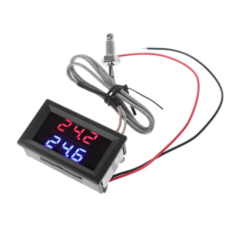 48x28mm Dual Digital K Thermocouple Thermometer Embedded High
