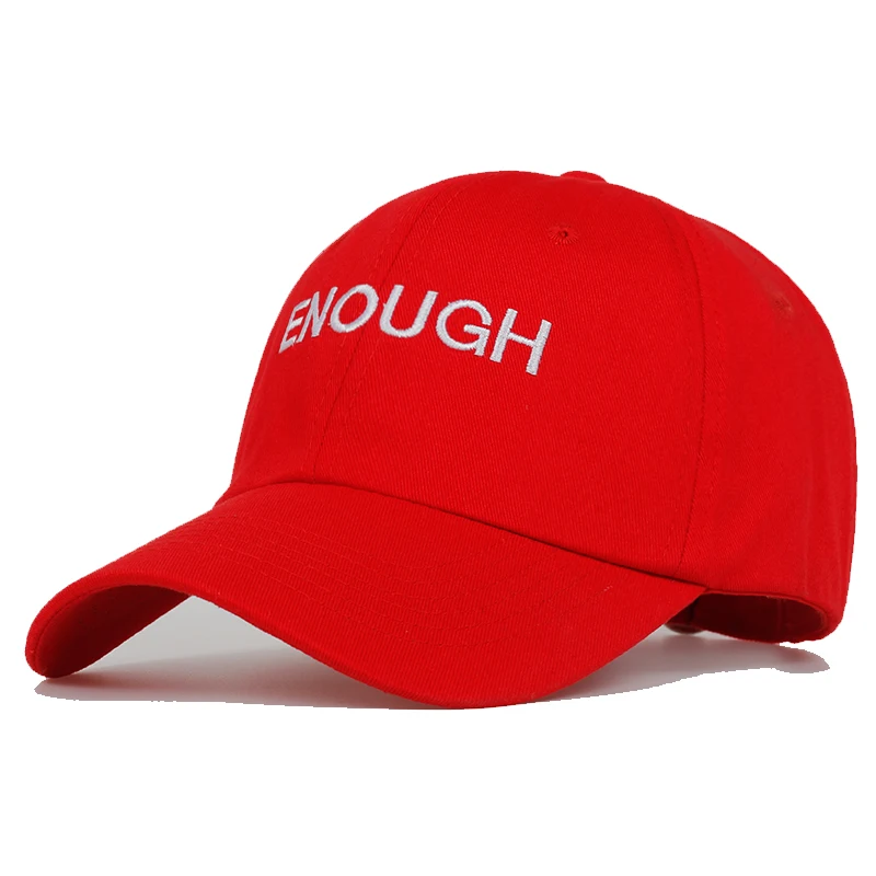 

2019 new ENOUGH embroidery Baseball Cap Curved Bill Dad Hat 100% Cotton fashion snapback Hip-hop cap hats wholesale