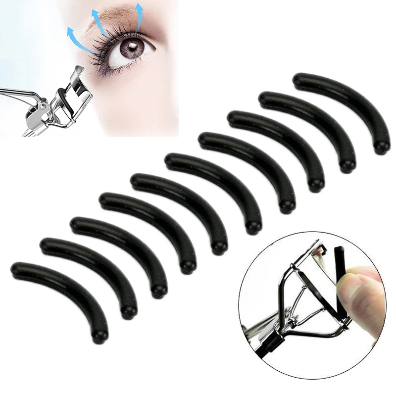 ELECOOL 10PCS Black Replacement Eyelash Curler Refill Silicone Pads Makeup Curling Styling Tools Eyelash Curler Replacement