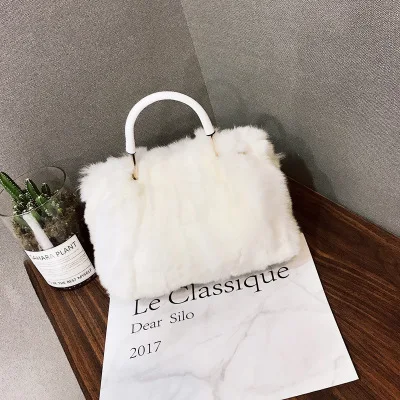Новая зимняя мягкая сумка из искусственного меха маленькая модная женская меховая сумка-тоут теплая плюшевая сумка женская сумка через плечо роскошная сумка-мессенджер