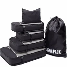Bestseller Leichte Reisetasche Verpackung Würfel 6 stücke Mit Wäsche Schuhbeutel Koffer Kompression Würfel für Gepäck Organizer