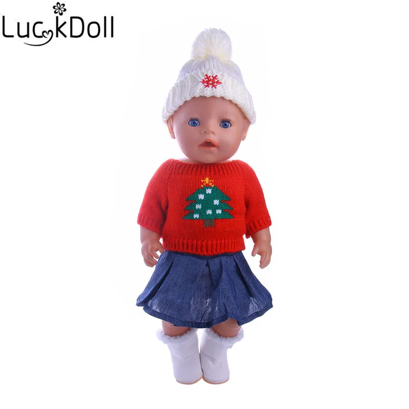 Luckdoll одежда вязаная рубашка 7 шт./стиль подходит для 43 см кукла аксессуары Детский Рождественский подарок для selec n966-n1486