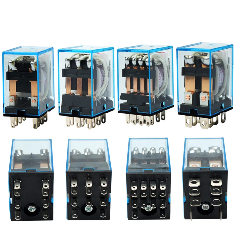 MY2NJ relay 12V 24V 110V 220V coil high quality general purpose DPDT micro mini relay with socket base holder MY2NJ relay 12V 24V 110V 220V coil high quality general purpose DPDT micro mini relay with socket base holder