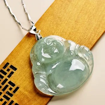 

Natural yu da wei Buddha necklace myanmar a goods yu belt certificate/