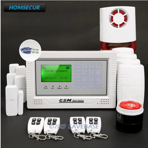 

HOMSECUR App Controlled Wireless GSM LCD Burglar Alarm System with 4 Pet-Immune PIR+5*Door Sensor