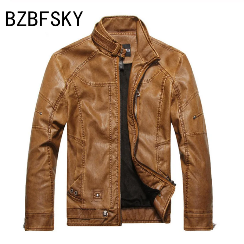 BZBFSKY Новое поступление брендовая мотоциклетная кожаная куртка Мужские кожаные куртки jaqueta de couro masculina мужские кожаные пальто 5XL