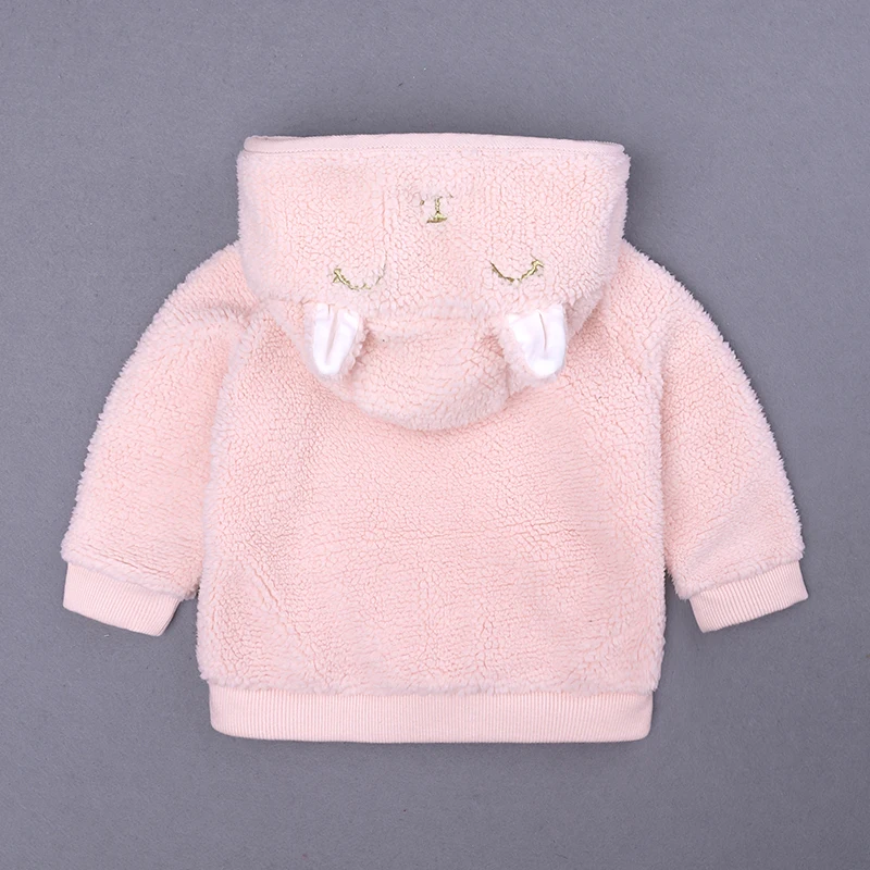 Осенне-зимний пуловер с ушками для новорожденных мальчиков и девочек топы с капюшоном, теплая одежда, пальто одежда для малышей SC141