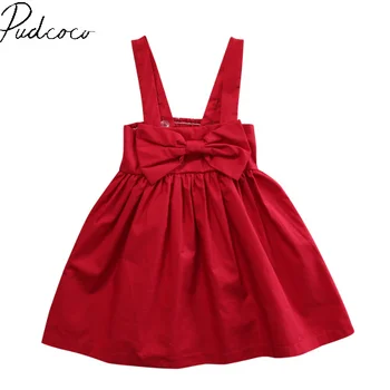 

Pudcoco 2018 Baby Girls Toddler Kid Summer Draped Pullover Sleeveless O-Neck Sundress Bowknot Short Mini Bow Dress Outfit 0-3Y