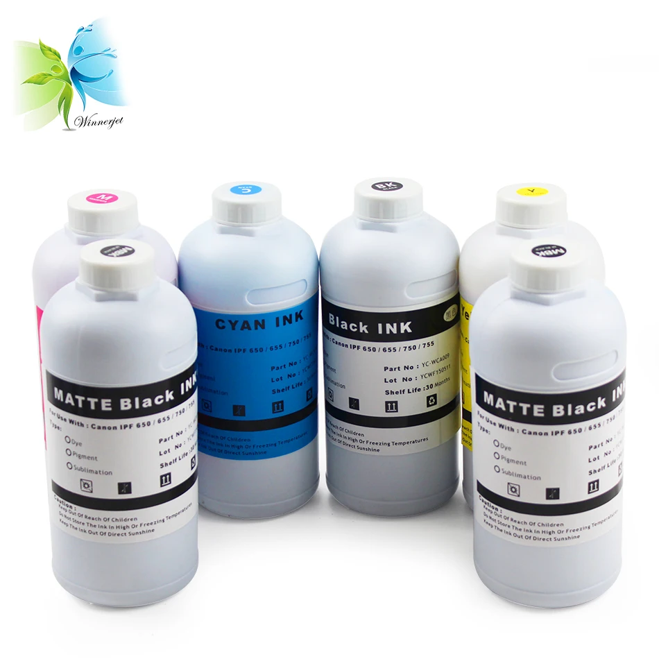 500ml PFI-102/104 dye ink Refill Kit Pigment Ink For Canon IPF 650 655 750 755 760 765