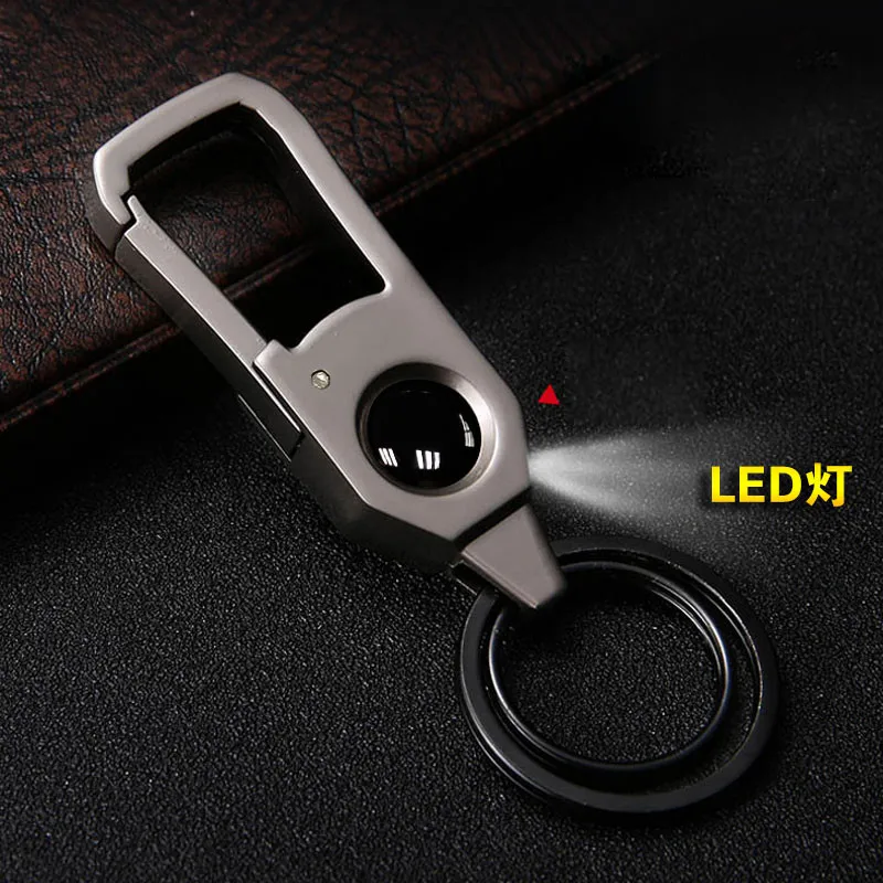 

Bycobecy Male And Female Universal Key Holder LED With Light DIY Metal Key Case Men's Car Custom Creative Pendant Key Organizer