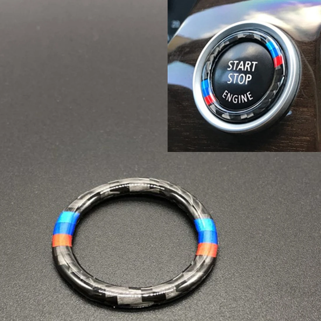 Dewtreetali Carbon Fiber car Engines for car Start Stop ring trim