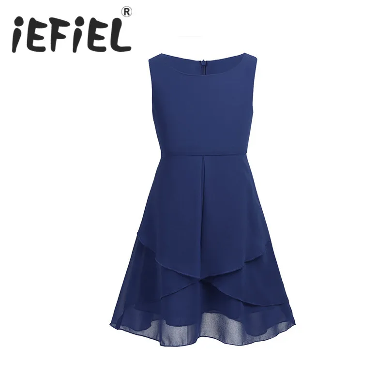 IEFiEL/шифоновое платье с цветочным узором без рукавов для девочек; платье принцессы для торжеств, свадьбы, подружки невесты, дня рождения, вечеринки; фатиновое платье-пачка до колена