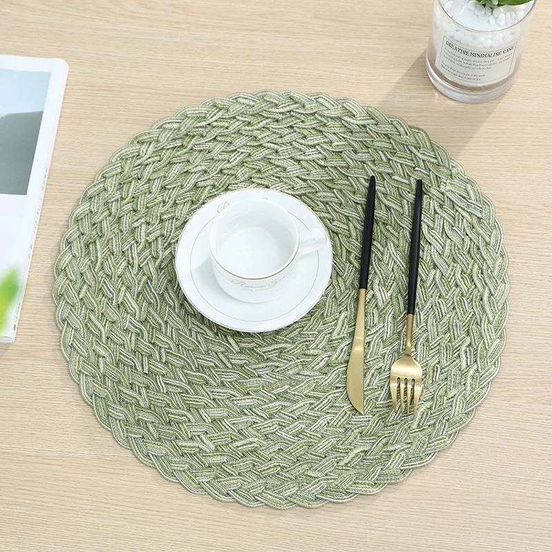 Braided Round Dining Table Decorative Place Mat Non-Slip Heat Resistant Dish Holder Pad Protector Cover Kitchen Accessories Braided Round Dining Table Decorative Place Mat Non-Slip Heat Resistant Dish Holder Pad Protector Cover Kitchen Accessories