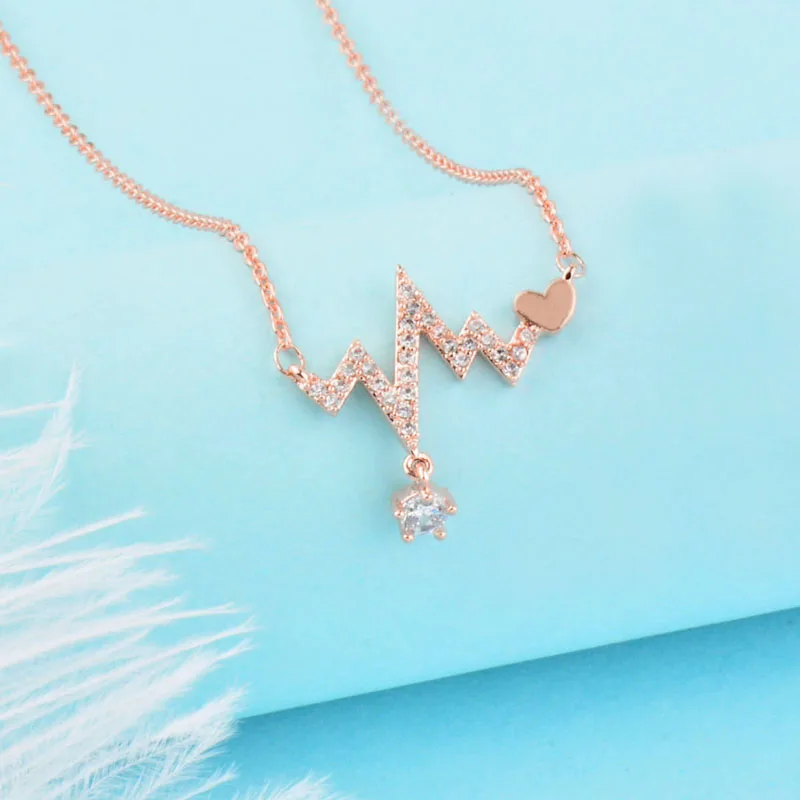 SINLEERY колье ожерелье молния сердцебиение ожерелье серебро розовое золото цвет цепи массивное ожерелье с кристаллами XL011 SSB
