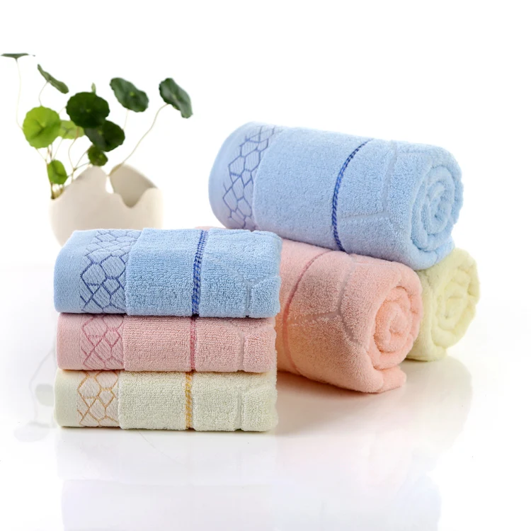 cotton bath towels for adults confortable Best selling border solid color soft feeling 70x140cm 100% towel | Дом и сад