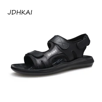 

Cow Leather Sandals Summer Men 2019 Summer Luxury Walking Driving Shoes For Men Lightness Mens Sandals Genuine Leather