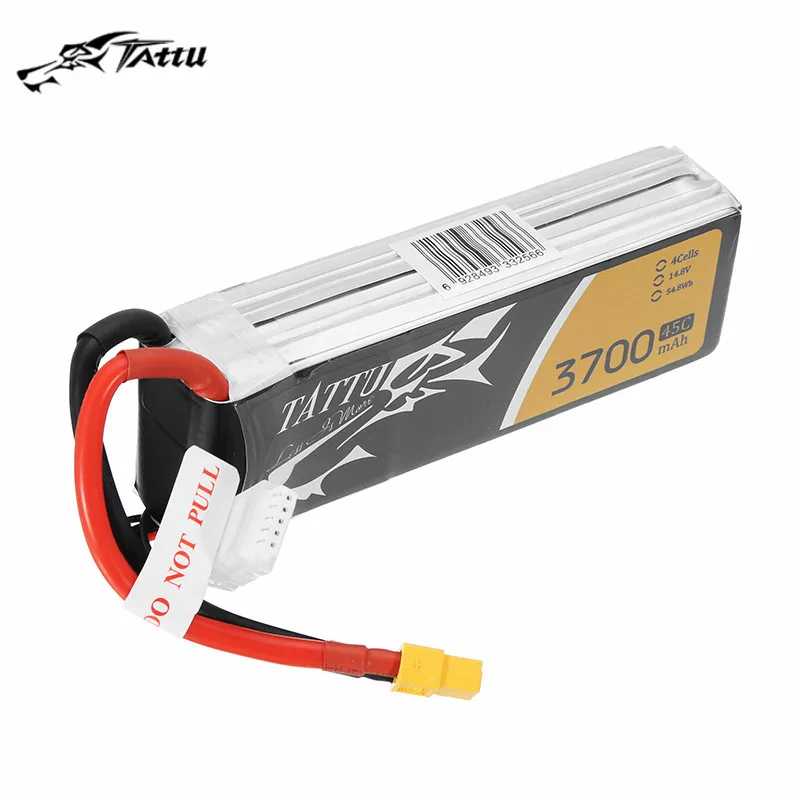 

TATTU 14.8V 3700mAh 45C 4S Lipo Battery XT60 Plug for FPV RC Drone Racing Multirotor Replacement Quadcopter Spare Part RC Model